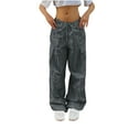 thumbnail image 1 of Ygbgbb Women's Streetwear Baggy Oversized Hip Hop Dance Pants with Pockets Wide Leg High Waist Trousers Joggers Pants Gray L, 1 of 4