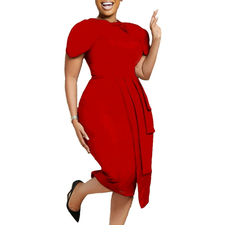 Pleated Slim Short-Sleeved Bodycon Dress Pleated Slim Short-Sleeved Bodycon Dress