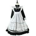 thumbnail image 1 of Ygbgbb Womens Cosplay Ball Dresses Patchwork Layered Pleated Bow Tie Waist Dresses Ruffle Tiered Princess Dresses Midi Dresses Long Sleeve Dresses Bow Tie Sailor Collar Neck Black XXXXL, 1 of 7