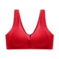 thumbnail image 1 of Ygbgbb Womens Front Closure Bras Breathable Gather Comfortable Underwear Wire Free Everyday Underwear Wireless Bras Everyday Bras (Red,S), 1 of 4