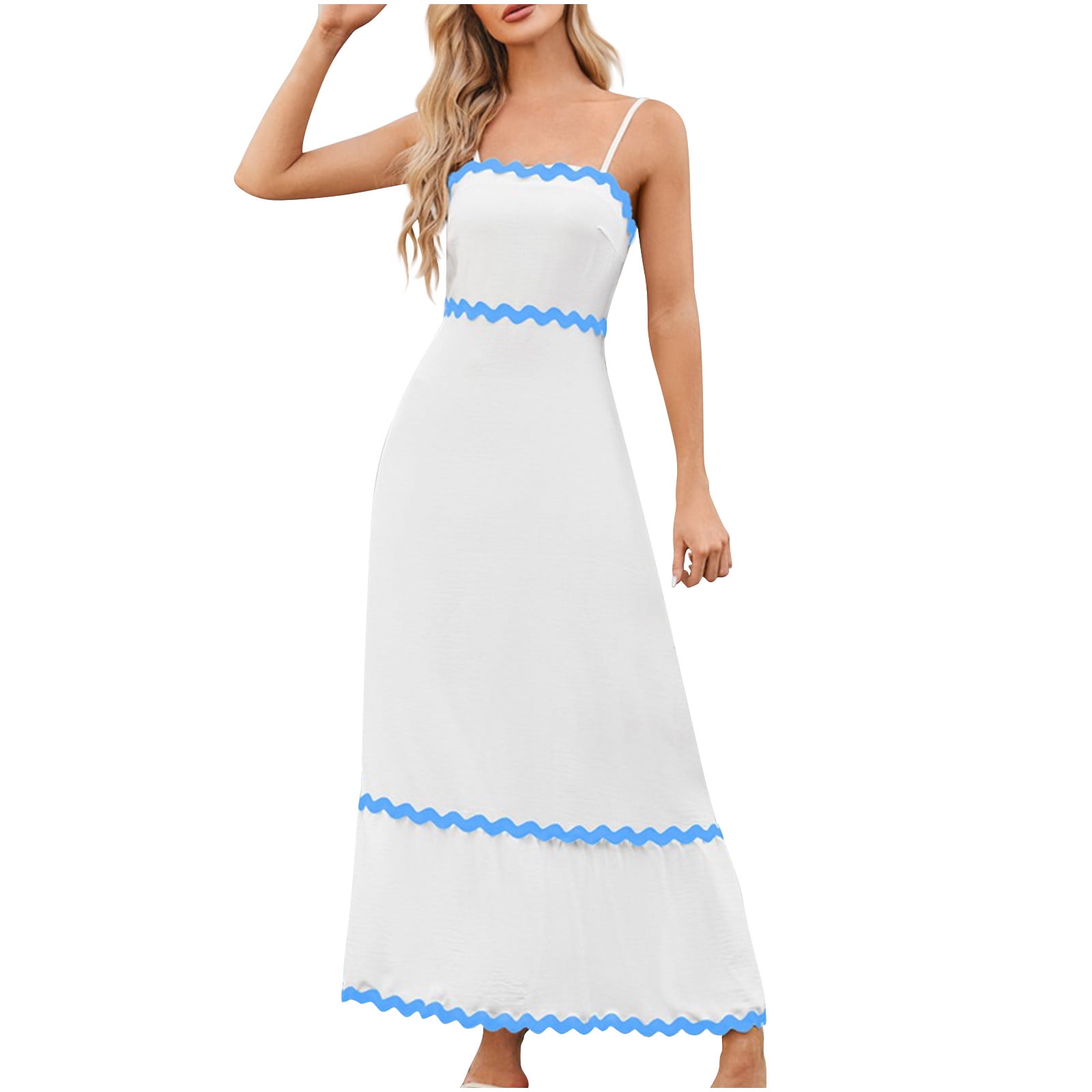 Ygbgbb Womens Sundresses Sleeveless Dresses Solid Color Square Neck — free download
