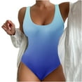 thumbnail image 1 of Ygbgbb Womens Swimsuits Beach Slimming Swimwear Summer Bikini Monokini Swimwear Gradient Printed Summer Swimsuit Bathing Suit (Sky Blue,L), 1 of 3