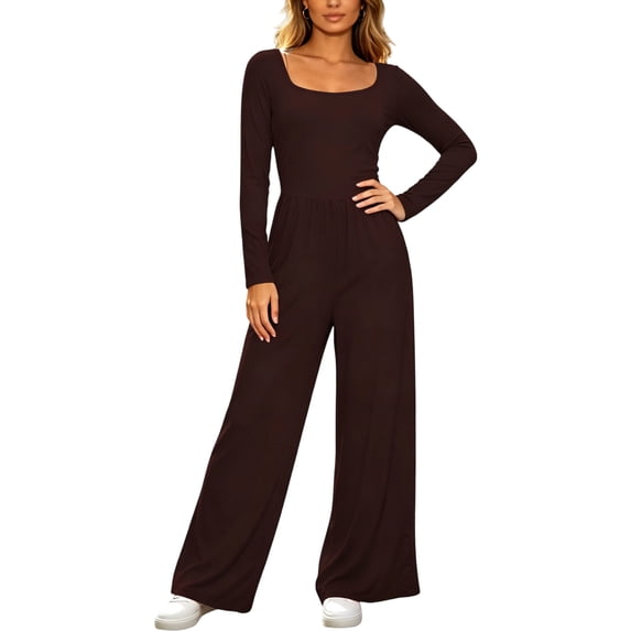 Ygbgbb Womens V Neck Cami Stripe Print High Waist Wide Leg Jumpsuit with Side Pockets for Beach Coffee XL