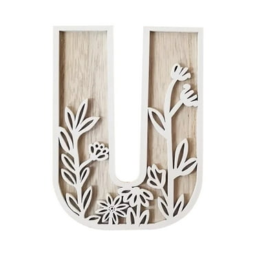 5 Inch Wooden Letters With Floral Design - 26 Alphabet Letters For Wall Decor & Crafting