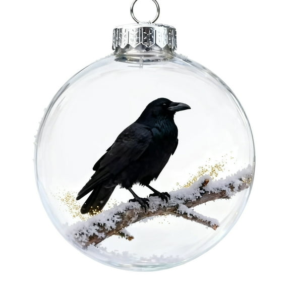 Ygdeyg Christmas Ornaments, Clear Christmas Balls With Bird On Snowy Branch Transparent Diy Shatterproof Hanging Christmas Ball For Party, Wedding, Home Decor