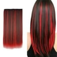 thumbnail image 1 of Ygdeyg Color Highlights 5-Clip Hair Extensions, Straight Curtain Hairpiece For Women, For Adding Highlights, Suitable For Parties & Daily Hairstyling, 1 of 4
