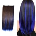 thumbnail image 1 of Ygdeyg Color Highlights 5-Clip Hair Extensions, Straight Curtain Hairpiece For Women, For Adding Highlights, Suitable For Parties & Daily Hairstyling, 1 of 4
