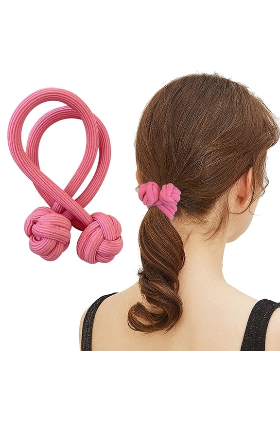 Knotted Button Hair Tie Set,Knot Scrunchies Elastic Rubber Band Hair Ropes For Women,High Ponytail Tie Hair Rope Stretchy Thickened Durable For Thick And Long Hair