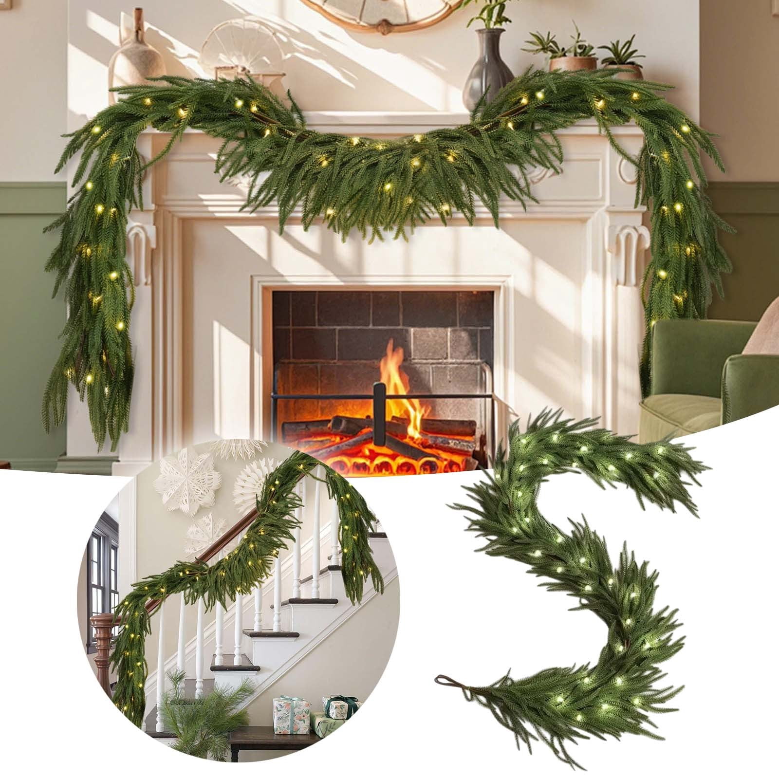 Pre Lit Garland For Mantle