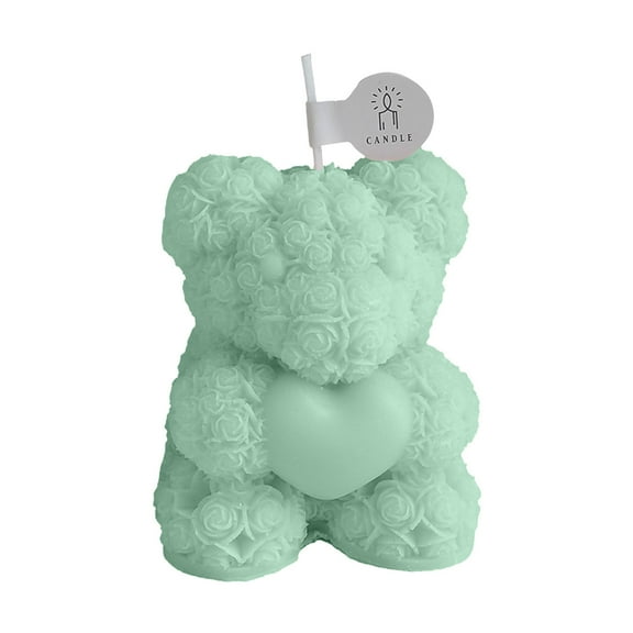 Ygdeyg Rose Bear Candl,Bear Candl Rose Candle Handmade Soy Wax Aroma Decorative Candle For Table Photo Prop Wedding Birthday Gift,Prefect For Meditation Stres