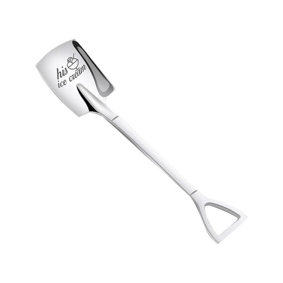 Ygdeyg Stainless Steel His And Hers Ice Cream Spoons, Metal Shovel Spoons Couple Gift For Tea, Dessert, Coffee, Fruit, Kitchen, Restaurant, Home, Party