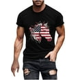 thumbnail image 1 of Yghzkop 2025 Summer Patriotic Graphic T-Shirt for Men USA Flag 4th July American Independence Day Star Stripes Print Shirt Athletic Fit Round Neck Quick-Dry Short Sleeve Top for Party Firework Show, 1 of 5