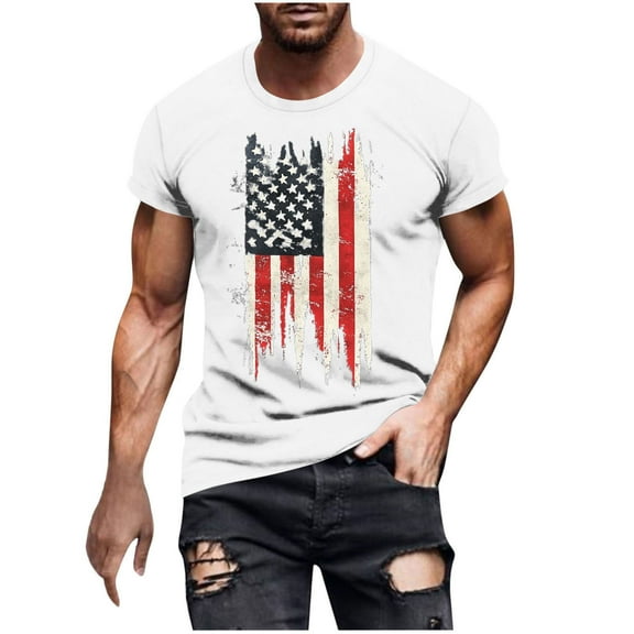 Yghzkop Men Casual Fashion Printing Round Neck Pullover Fitness Sports Shorts Sleeves T Shirt Blouse