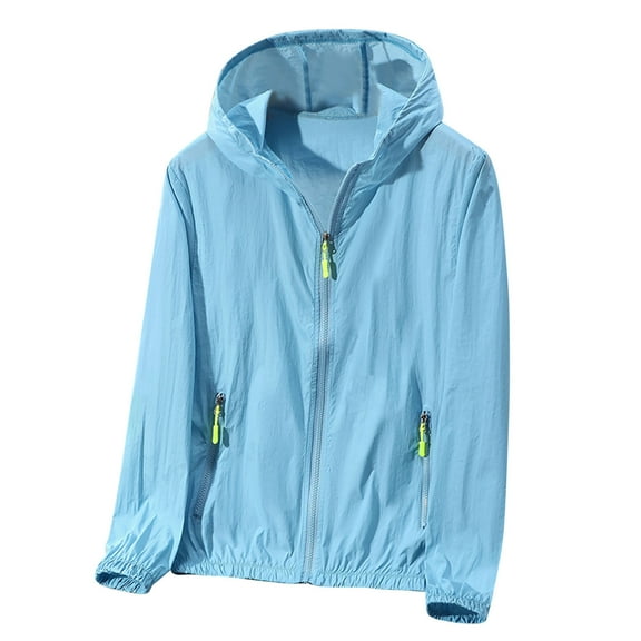 Yghzkop Men and Women Summer Running Windbreaker Outdoor Fitted Hooded Fishing Clothing Exercise Coat