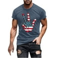 thumbnail image 1 of Yghzkop Men's 4th of July T-Shirt Patriotic Graphic American Flag Independence Day Star Stripes Print Shirt Summer Casual Athletic Fit Quick-Dry Short Sleeve Top for BBQ Party Firework Show, 1 of 5
