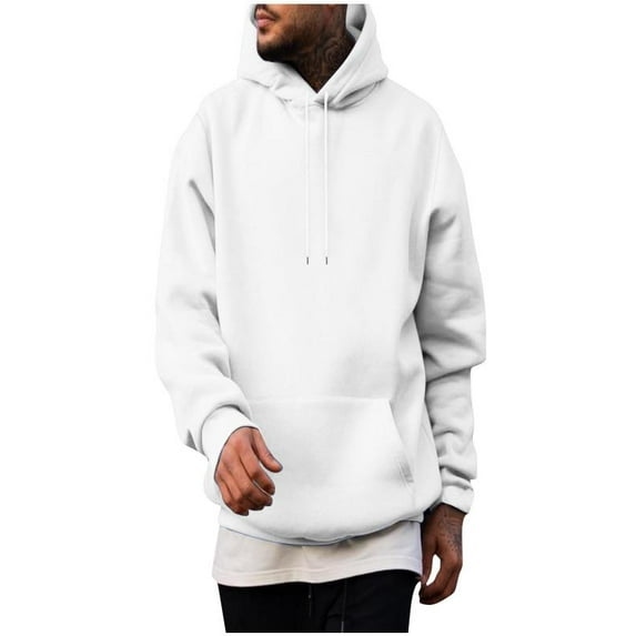 Yghzkop Men's Casual Fashion Solid Pullover Long Sleeve Hoodie with Pocket Sweatshirts