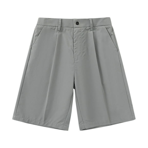 Yghzkop Men's Dress Shorts Summer Lightweight Flat Front Solid Color formal Casual office Wear Straight Leg Stretch Pockets Suit Style Short Pants