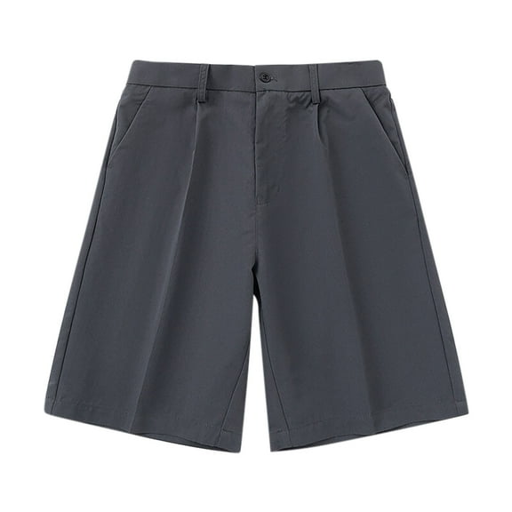 Yghzkop Men's Dress Shorts Summer Lightweight Flat Front Solid Color formal Casual office Wear Straight Leg Stretch Pockets Suit Style Short Pants