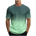 thumbnail image 1 of Yghzkop Men's Gradient Print T-Shirt Short Sleeve Round Neck Athletic Performance Moisture Wicking Polyester Casual Sports Tee Gym Running Streetwear Fashion Top, 1 of 5