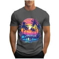 thumbnail image 1 of Yghzkop Men's Hawaiian Print Athletic T-Shirt Short Sleeve Round Neck Moisture Wicking Quick Dry Gym Beach Party Vacation Top Casual Streetwear, 1 of 5