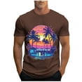 thumbnail image 1 of Yghzkop Men's Hawaiian Print Athletic T-Shirt Short Sleeve Round Neck Moisture Wicking Quick Dry Gym Beach Party Vacation Top Casual Streetwear, 1 of 5