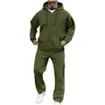thumbnail image 1 of Yghzkop Men's Hooded Tracksuit 2 Piece Set Pullover Hoodie with Pockets and Jogger Pants Drawstring Waist Casual Streetwear Outfit Athletic Training Sportswear Lounge Suit, 1 of 7