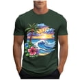 thumbnail image 1 of Yghzkop Men's Shirts Hawaiian Print Athletic T-Shirt Short Sleeve Round Neck Moisture Wicking Quick Dry Gym Beach Party Vacation Top Casual Streetwear, 1 of 5