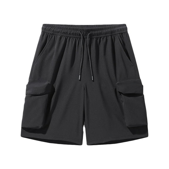 Yghzkop Men's Tech Shorts with 8 Secure Pockets - Lightweight Outdoor Casual Shorts for Fishing Camping Tear-Resistant