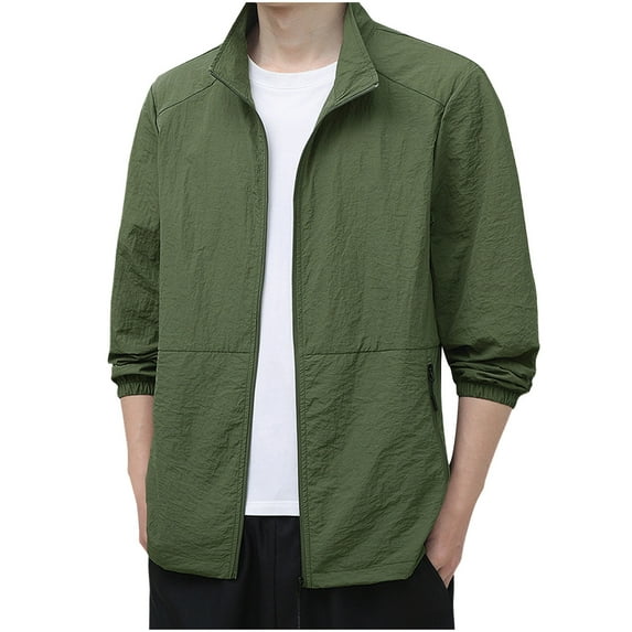 Yghzkop Men's UV Protection Long Sleeve Sun Shirt Outdoor UPF 50+ Lightweight Windbreaker Fishing Hiking Casual Jacket Breathable Quick Dry Travel