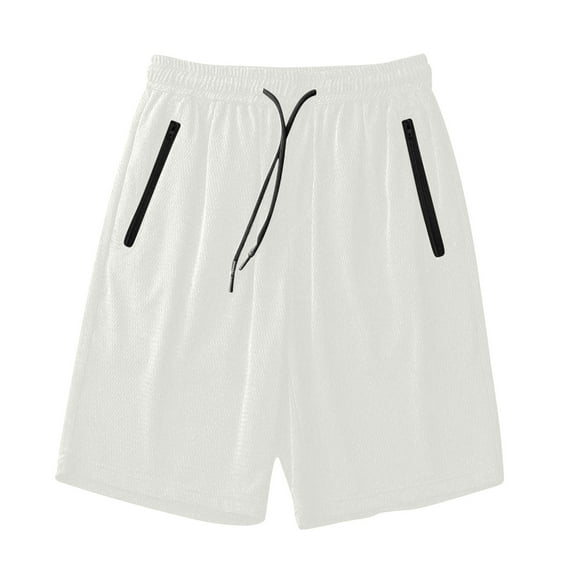 Yghzkop Mens Athleic Running Shorts Summer Ice Silk Quick-Dry Shorts Cooling Workout Pants Solid Color Elastic Waist Gym Beachwear Moisture Wicking Athletic Sportswear