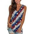 thumbnail image 1 of Yghzkop Women's Independence Day Tank Tops Vest Sleeveless V-Neck Top Printed Patriotic Tee Casual Loose Fit Breathable Tank Shirt Holiday Party Wear, 1 of 4