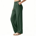 thumbnail image 1 of Bzhegqhd Women's Linen Blend Wide Leg Dress Pants office to Dinner Trousers Elastic Waist Hidden Zipper Pockets Business Professional Breathable Summer Work Attire Minimalist Chic Pants, 1 of 9