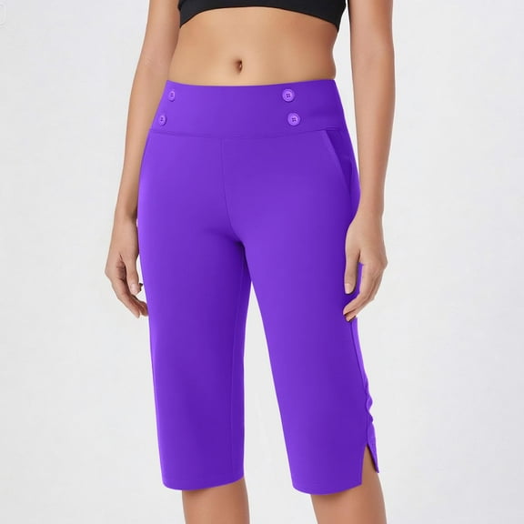 Yghzkop Women's Stretch Fitness Yoga Pants Comfortable Workout Capri Length 7/8 Trousers Casual Work office Wear Breathable Moisture Wicking Lounge Leggings