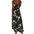 thumbnail image 1 of Yghzkop Womens 4th of July Printed Sundress A-Line Summer Sleeveless V Neck Pleated Beach Tank Dress Loose Fit Party Vacation Long Dress, 1 of 5