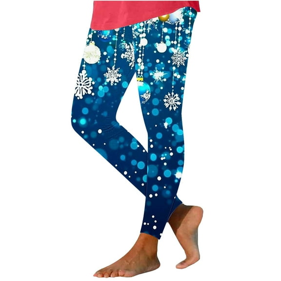 Yghzkop Womens Christmas Print Leggings Festive Holiday Pattern Yoga Pants High Waist Tummy Control Workout Tights Winter Running Gym Lounge Stretchy Casual Wear