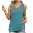 thumbnail image 1 of Yghzkop Womens Tank Tops V Neck Loose Fit Basic T-Shirts Casual Summer Lightweight Breathable Tops Trendy Solid Color Side Split Sleeveless Shirts Blouse, 1 of 7