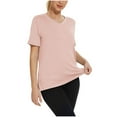thumbnail image 1 of Yghzkop Womens V Neck Short Sleeve Tops Summer Slim Moisture-Wicking T Shirts Quick-Dry Tee Shirt Curved Hem Plain Top Breathable Beach Activewear, 1 of 5