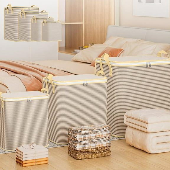 YgkuHd 50*35*46cm Storage Clothes Heavy Duty Storage With Reinforced Handles Extra Large Storage Bags For Clothes Tote Bag Thickened Double Zipper For Space Saving Travel