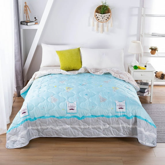 YgkuHd Blanket,100*150cm -friendly Plain Printed Washed Summer Quilt Ventilation Quilt on Clearance