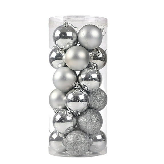 Clearance Christmas Decoration! YgkuHd Christmas Ornaments, 24Pcs Shatterproof Ball Ornaments 3cm(Silver), Christmas Tree Hanging Party Decor, Christmas Gifts Christmas Stocking Clearance