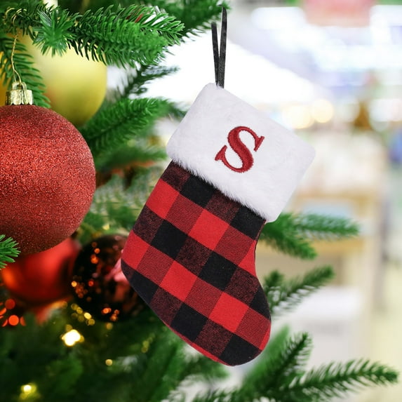 YgkuHd Christmas Stocking Christmas Ornaments Knitted Hosiery Wool Hosiery Embroidered Letter Children's Candy Gift Bag Christmas Stocking Gift Bag Christmas Stockings with Initials