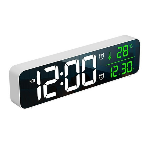 YgkuHd Digital Clock, Digital Clock Large Display, LED Digital Alarm Clock For Living Room, Rechargeable, Snooze, Date &Temp Display Digital Wall Clock, For Bedroom
