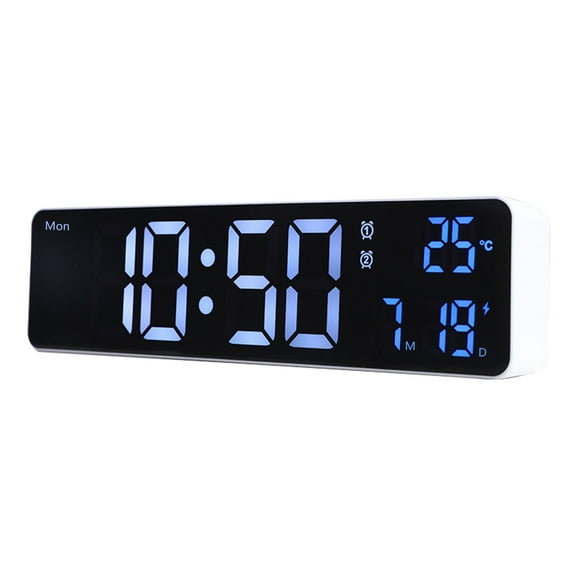 YgkuHd Digital Clock, Digital Clock Large Display, LED Digital Alarm Clock For Living Room, Rechargeable, Snooze, Date &Temp Display Digital Wall Clock, For Bedroom