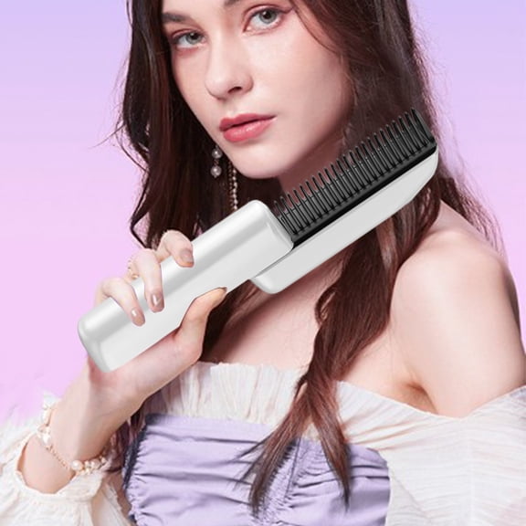 YgkuHd Hair Straightening Comb Hair Straightener, Hair Care Curling Hair Does Not Hurt Hair, Dual-use Portable Lazy Curling Iron