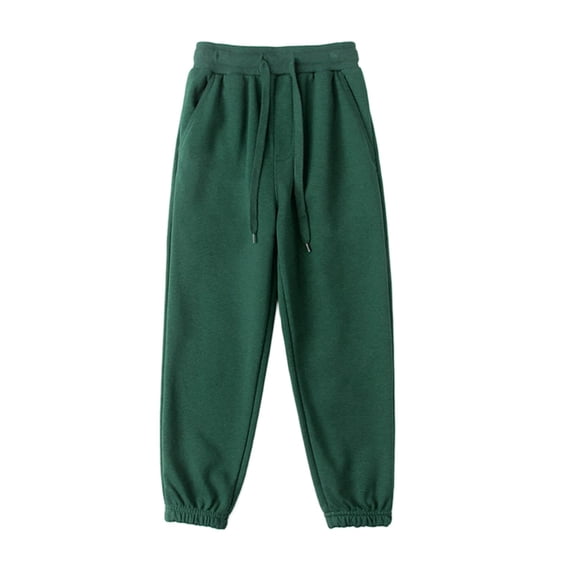 YgkuHd Kids Cotton Jogger Sweatpants Pants Elastic Waist Tapered Cuffs Casual Pants for Everyday Active Wear Green 6-7 Years