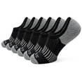 thumbnail image 1 of YgkuHd Men's 6 Pairs No Show Socks, Non Slip Terry Lined Cushioned Athletic Socks for Running Basketball,Black_8-10, 1 of 2