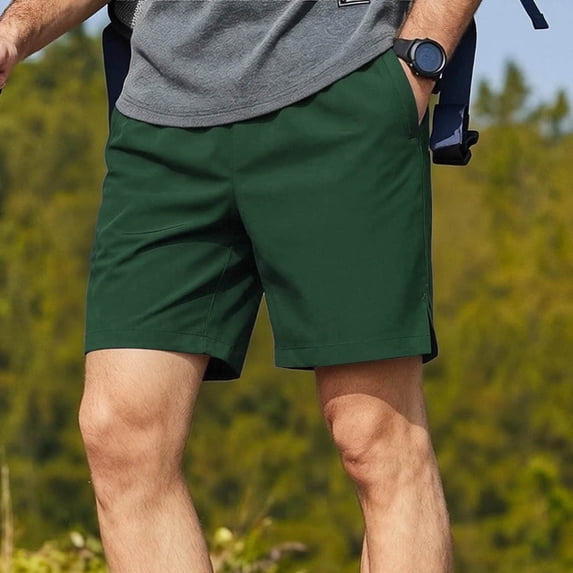 YgkuHd Men's Elastic Waist Shorts Men's Stretch Cargo Shorts Casual Drawstring Classic Summer Short With Multi Pockets Men's Big and Tall Cargo Shorts,Green_XL