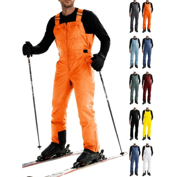 YgkuHd Men's Ski Bib Pants Waterproof Windproof Insulated One Piece Snowboard Overalls with Adjustable Shoulder Straps for Winter Outdoor Sports Camping Hiking Daily Commute Casual Wear
