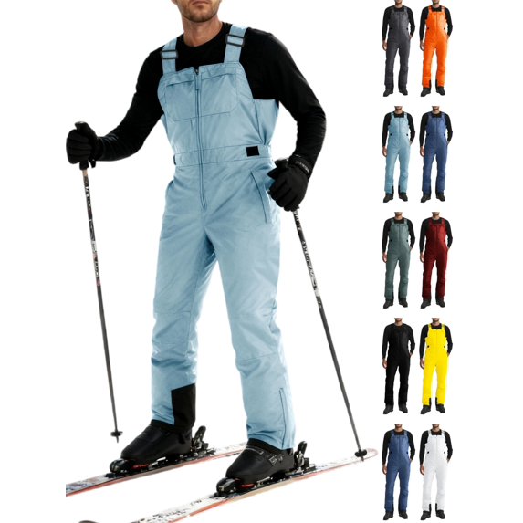 YgkuHd Men's Ski Bib Pants Waterproof Windproof Insulated One Piece Snowboard Overalls with Adjustable Shoulder Straps for Winter Outdoor Sports Camping Hiking Daily Commute Casual Wear