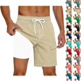 thumbnail image 1 of YgkuHd Men's Solid Quick Dry Swim Trunks with Mesh Liner, Breathable Beach Shorts with Multi Pockets & Drawstring Waist for Summer Beach & Water Sports,01-Khaki_XXXL, 1 of 6